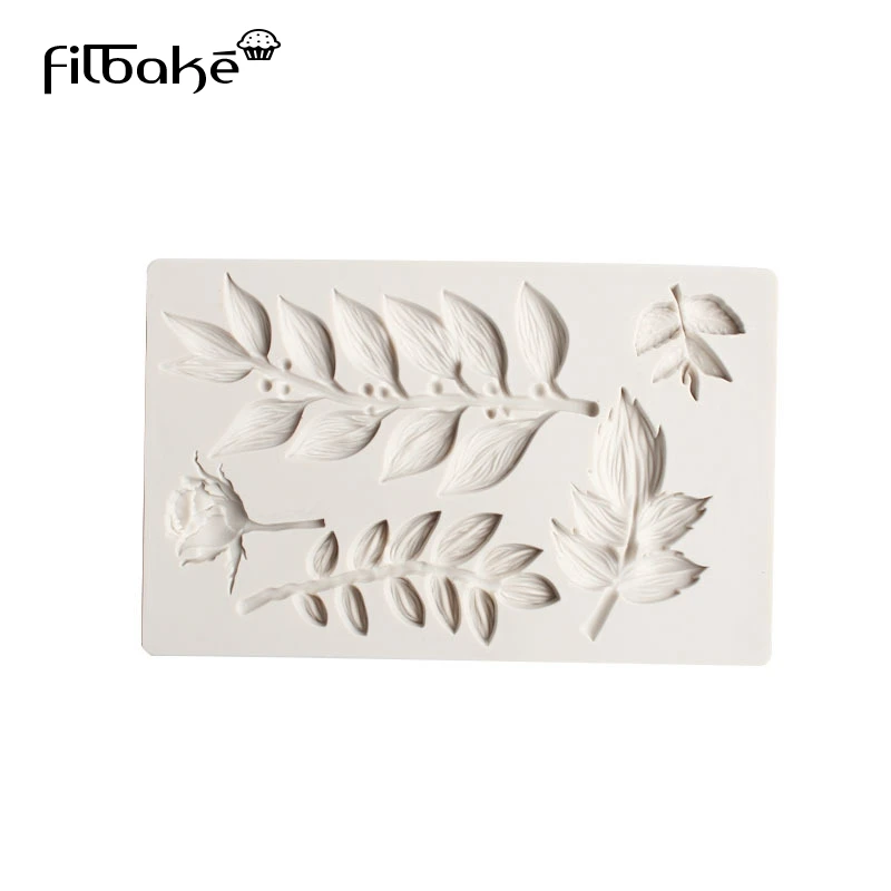 Leaves Meridians Line Flower Silicone Mold Cake Decoration Mode DIY Bakery Kitchenware Soap Polymer Clay Handmade Molds