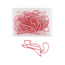 

Pink Fox Paperclip Animal Paper Clip Shape Pin Creative Bookmark Shaped Personalized Pin Paperclip Metal Clip Office Accessories