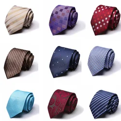 New Fashion Silk Tie 7.5 Cm Floral Necktie Striped Ties for Men Slim Cravat Neckties Mens 2021 Gravatas Wedding Accessories