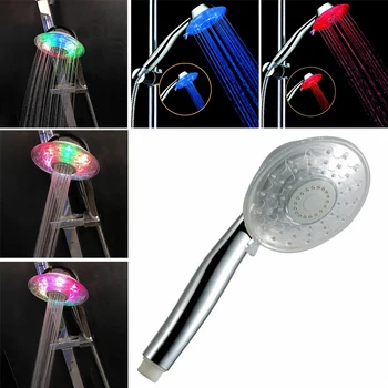 

Color Changing LED Light Shower Head Home Bathroom Hand-held Adjustable Bathroom High Pressure Water Saving Hand Shower Head