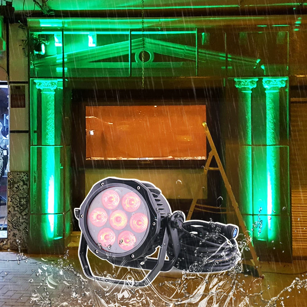

IP65 Водонепроницаемый светодиодный светильник Par 7X15W RGBWA UV 6 в 1, светодиодный светильник Par, наружный сценический светильник контроллер освещения DMX DJ для дискотеки, вечеринки