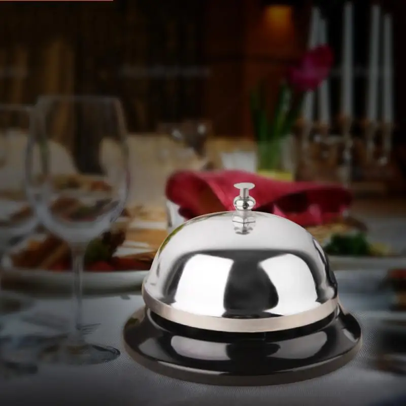 1 шт. счетчик для отеля стол кухонный звонок кольцо металлический Прием Ресторан Бар звонок - Цвет: Серебристый