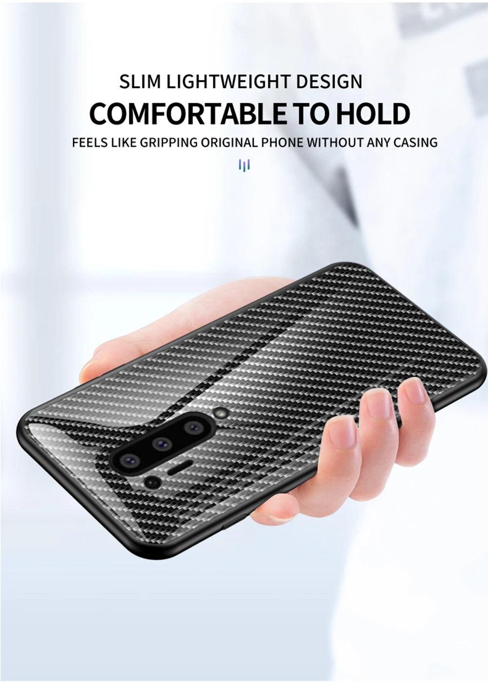 XUANYAO Case 1+8 Pro One Plus 8 Case Glass Hard Cover OnePlus 8 Pro Case Silicone Soft Edge Carbon Fiber Back Cover OnePlus 8 1+ (4)