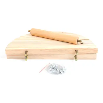 

Fun Springboard Shaking Toy Neutral Wooden Hamster Hanging Semicircular Pedal Fun Toys Pet Bird Toy 1 Piece