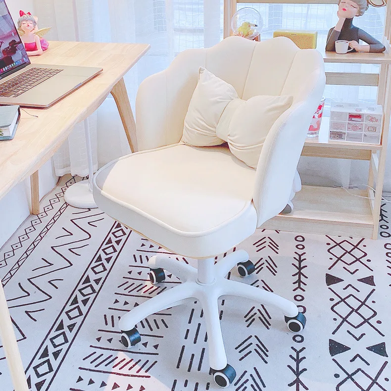 Luxury Velvet Computer Chair Comfortable Rotating Lifting Backrest Desk Office Makeup Stool for Bedroom Dormitory | Мебель