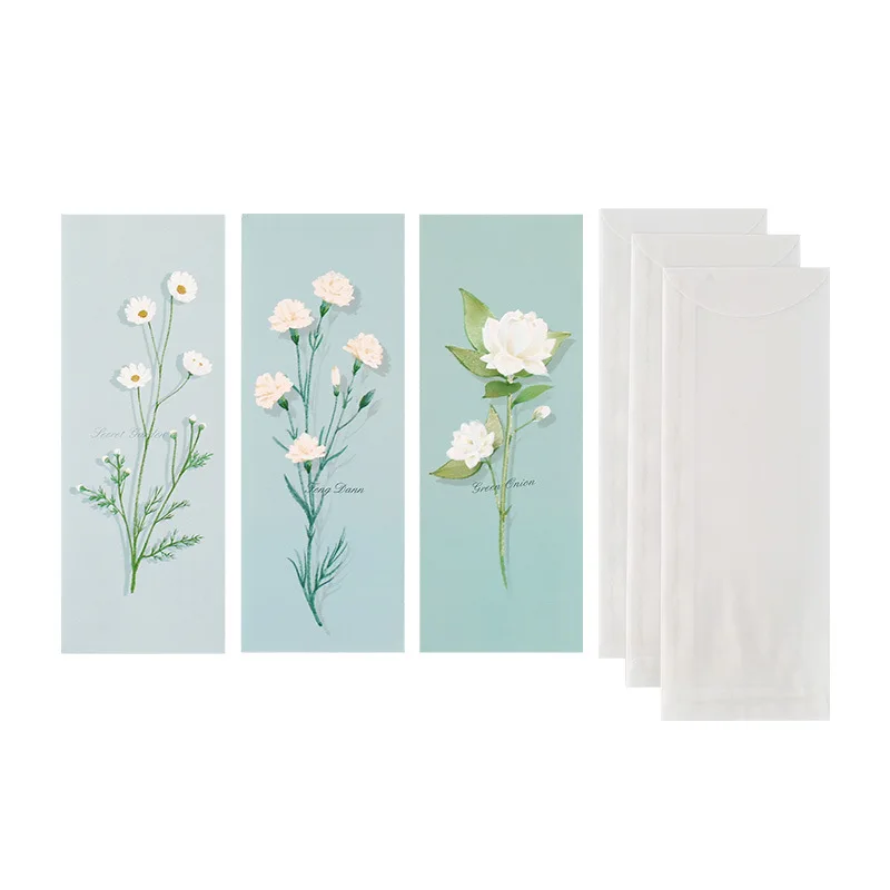  3pcs/set Creative Paper Letter with Envelope for Birthday Christmas Wedding Birthday Invitation Scr