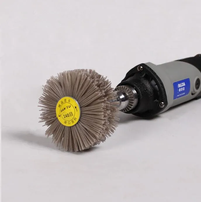 1PC Abrasive Wire Grinding Flower Head Abrasive Wheel Nylon Brush