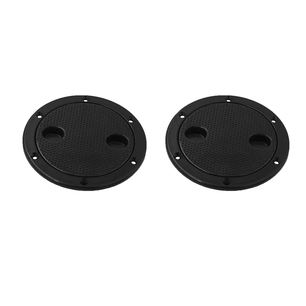 2pcs Marine Deck Plate, 4 Inch Marine Hatch Cover Pull Out Inspection Hatch for Boat Kayak Canoe, Black 2pcs Marine Deck Plate, 4 Inch Marine Hatch Cover Pull Out Inspection Hatch for Boat Kayak Canoe, Black