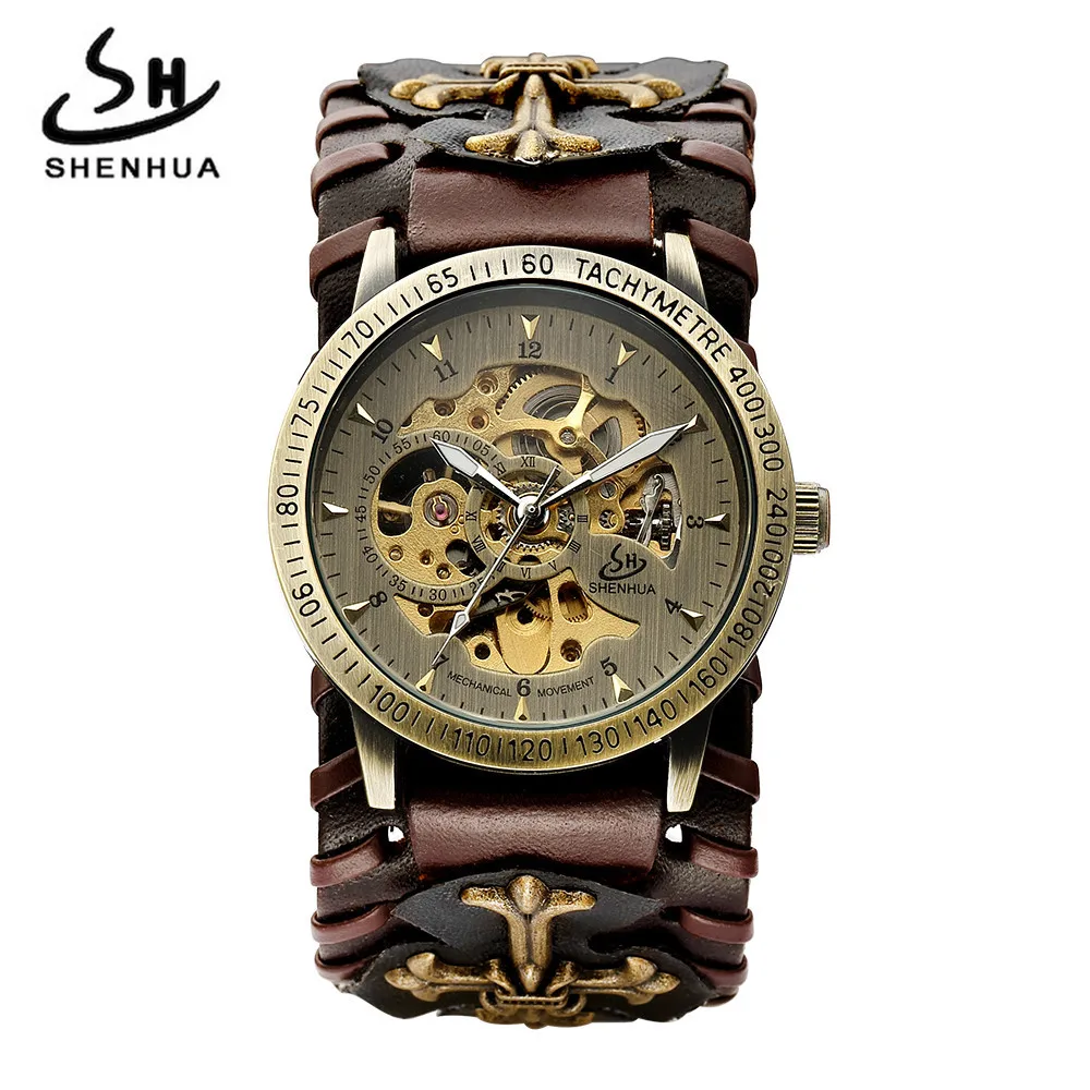 

New Style Shenhua Europe And America Style Punk Men Fashion Casual Hollow out Machinery Automatic Machine Watch