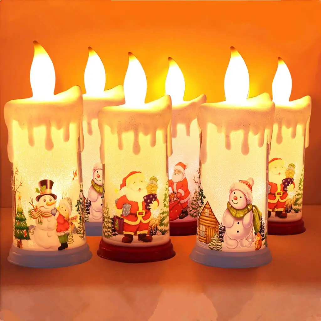 Santa Claus Snowman Decorative Small Night Light New Christmas Decorative Candle