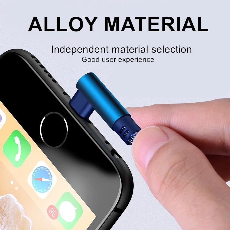 0.25m 1m 2m Denim Micro USB Cable 90 Degree Elbow Plug USB Cord For Samsung Mobile Phone Charging USB For Xiaomi Huawei iphone