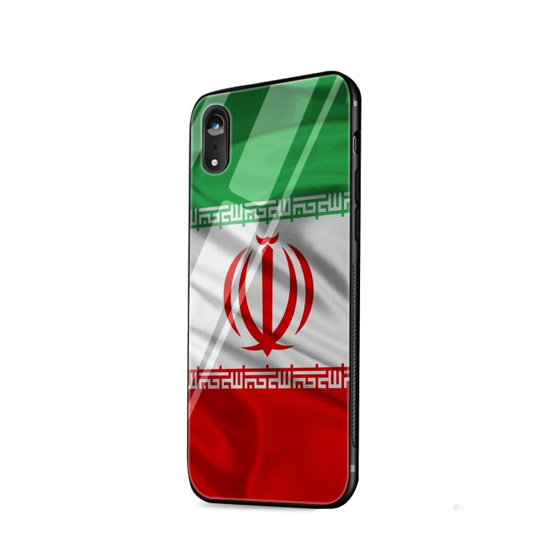 Стеклянный чехол для телефона TPU glass для Apple iPhone 5 5S SE 6 6S 7 8 Plus XR X XS Max крышка с флагом Iran Ribbon
