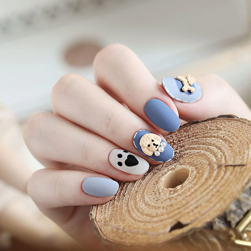 2個インネイルアートダイヤモンド漫画樹脂動物の形diyアクセサリーかわいい犬3dネイルアートの装飾ジュエリー Rhinestones Decorations Aliexpress