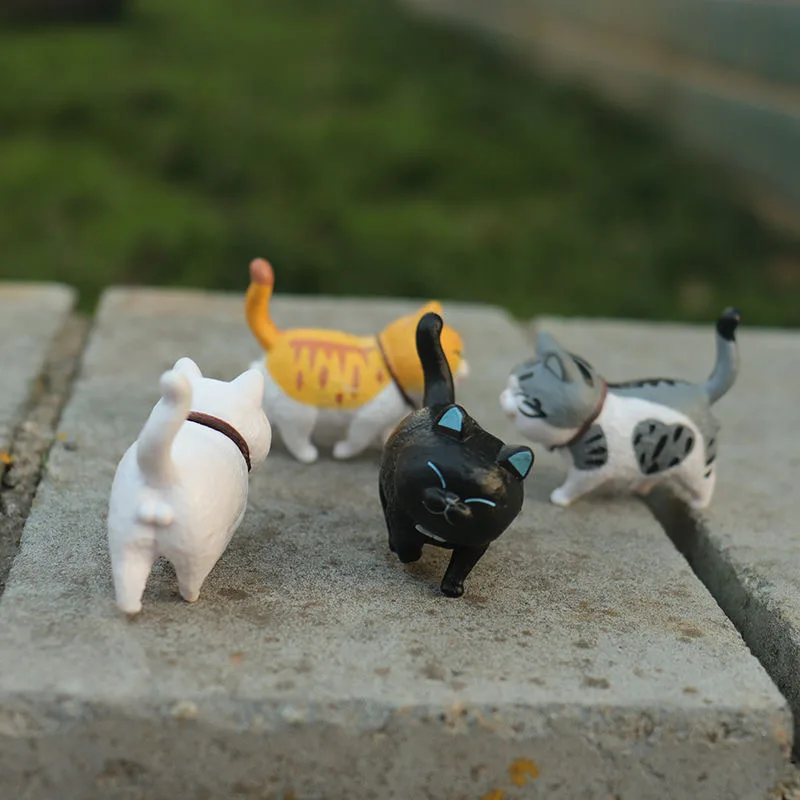 Ornament Crafts Miniature Figurines Miniature Ornament Cat Toy Ornaments Cat Figurine Decoration Cat Figurines 1pcs Mini Cute Cat Ornaments PVC Animal Miniatures Figures Toy Home Decorations Desktop Car Decor New Year Gift