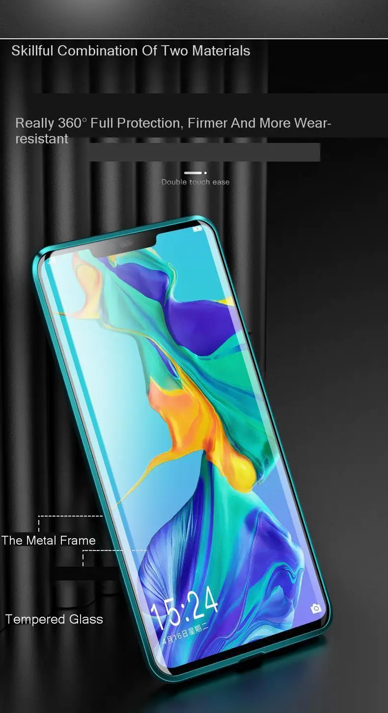 Магнитный 360 Полный Чехол для huawei mate 20 Pro P30 mate 20 Lite металлический передний задняя крышка из закаленного стекла huawei mate 20 Pro 20X чехлы