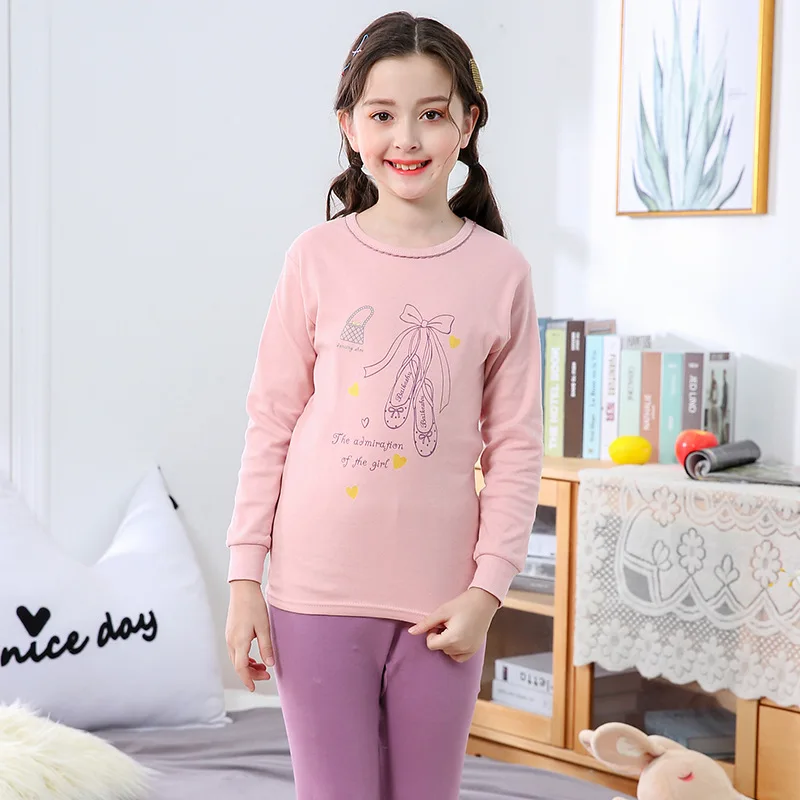 Girls Cotton Children's Pajamas Sets Baby Boys Clothes Cartoon Kids Sleepwear Long Sleeve Tops+Pant Set Kids Boy Pajama Homewear - Color: Y-13