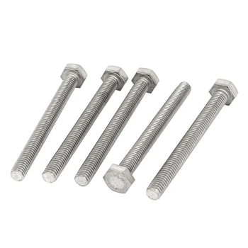 

M6 x 60mm A2 Stainless Steel Fully Threaded Hex Head Screw Bolt 5 Pcs