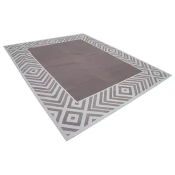 

246x300 Cm Brown Handmade Dhurrie Rug-8x10 Ft