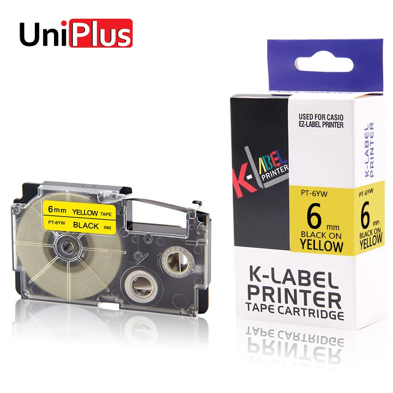 Фотографический принтер UniPlus XR-6YW XR 6YW черный на желтых лентах для этикеток 6 мм