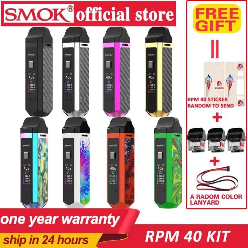

SMOK RPM40 Pod Kit Electronic Cigarette 4.3ml&4.5ml RPM Mesh Coil RBA Coil Nord Pod 1500mah buit-in Battery Vaporizer VS Novo
