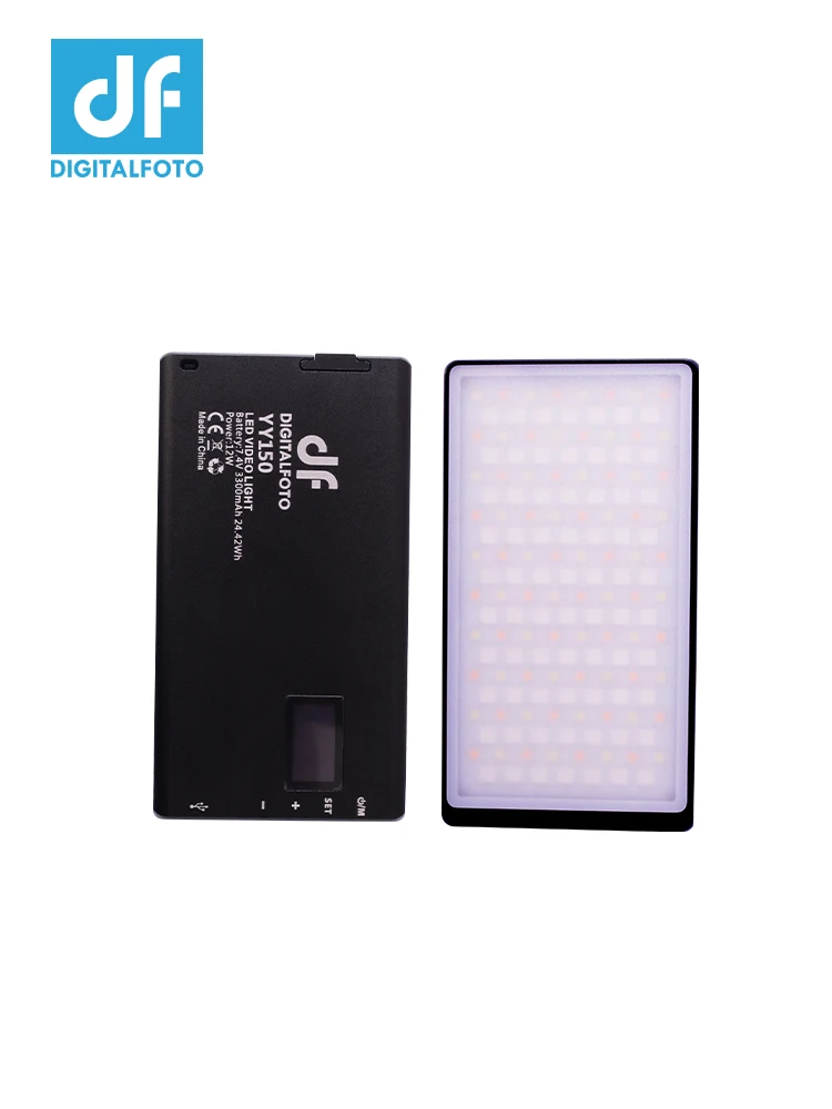 DF YY150 светодиодный 12 Вт RGB двухцветный Диммируемый ультра тонкий панельный светильник 2500-8500k для видеосъемки DSLR YouTube фотостудии