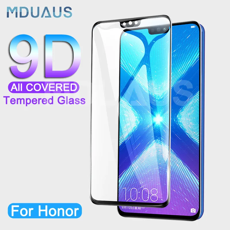 

9D Tempered Glass on the For Huawei Honor 8X 8C 8A 9i 10i 20i 20 V20 V10 V9 Play Note 10 Screen Protector Protective Film Case