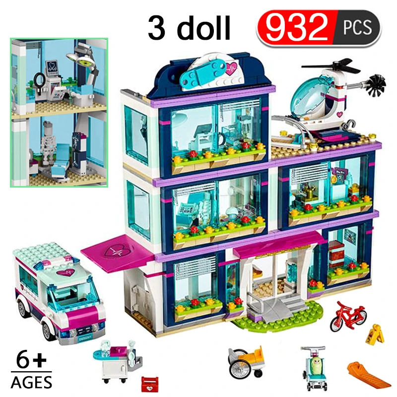 932pcs Resort Heartlake City Hospital Build Blocks Girls Friends Bricks Toys Model Compatible With Figures Gift For Children|Blocks| AliExpress