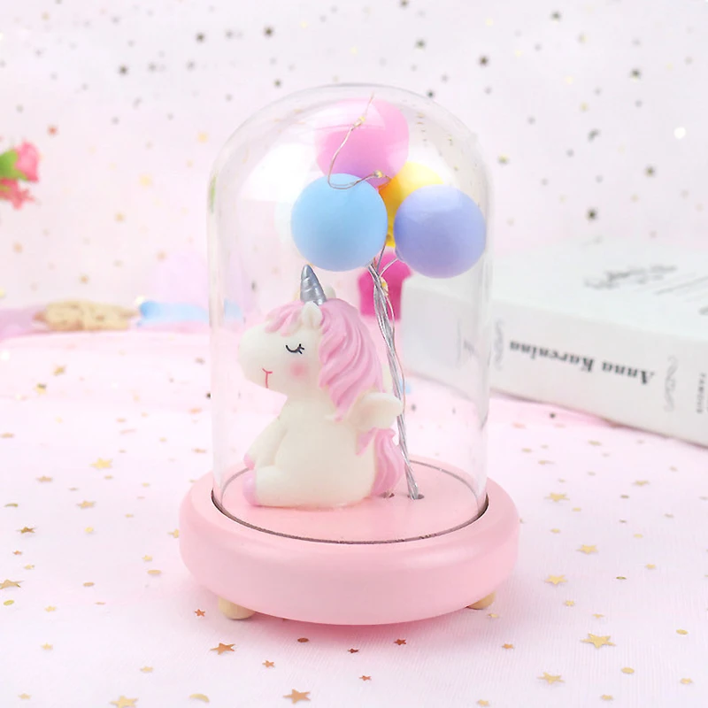 M--Pink Единорог, хрустальный шар, звезда, светодиодный светильник, детский прикроватный светильник, серия «сердце», Подарочный светильник для дома, спальни, светодиодный ночник, детские игрушки - Цвет: M--Pink