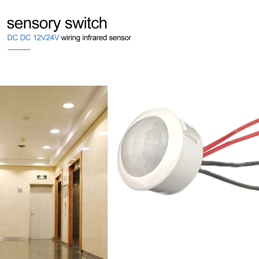 12V 24V LED PIR Infrared Detector IR Motion Sensor Switch Adjustable Time Delay for 18W Ceiling Lamp Downlight | Обустройство дома