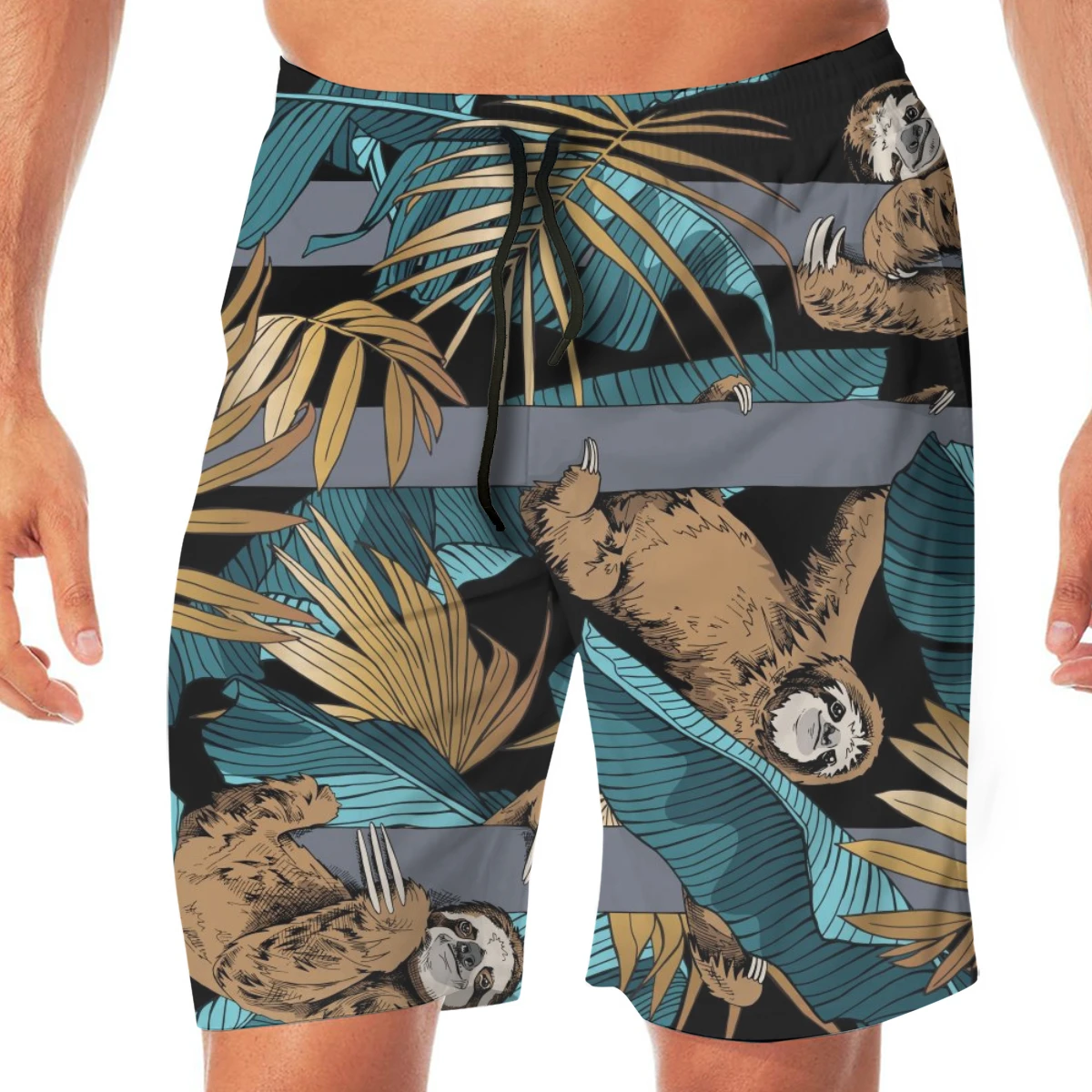 sloth swim trunks