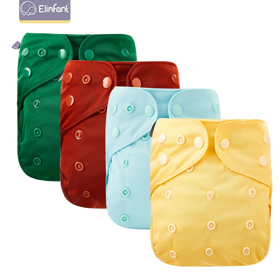 Diaper-Cover Elinfant Cloth Nappies Cotton-Insert Baby with One-Piece Bmaboo Washable