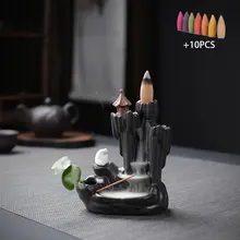 Керамическая ароматическая печь для ароматерапии с обратным потоком, ароматические благовония для дома и офиса, дорожный держатель для благовоний с башней