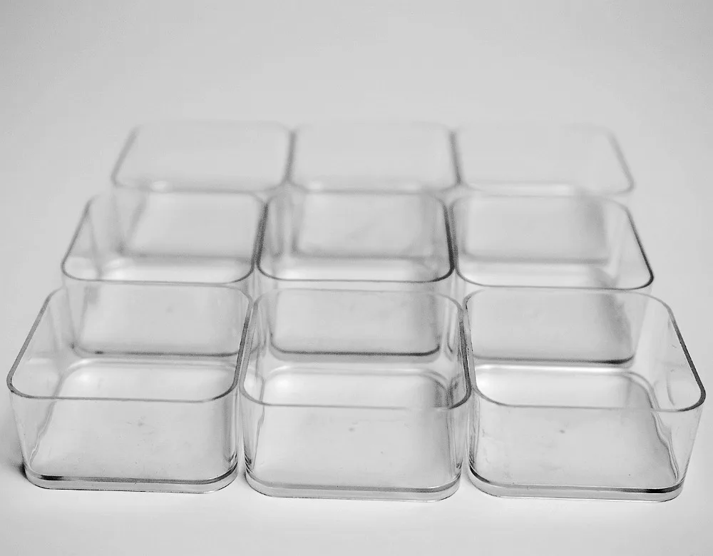 High Transparency Square shape Tealight Candle Containers 20 pcs For DIY Scented  Candle Home Decoration