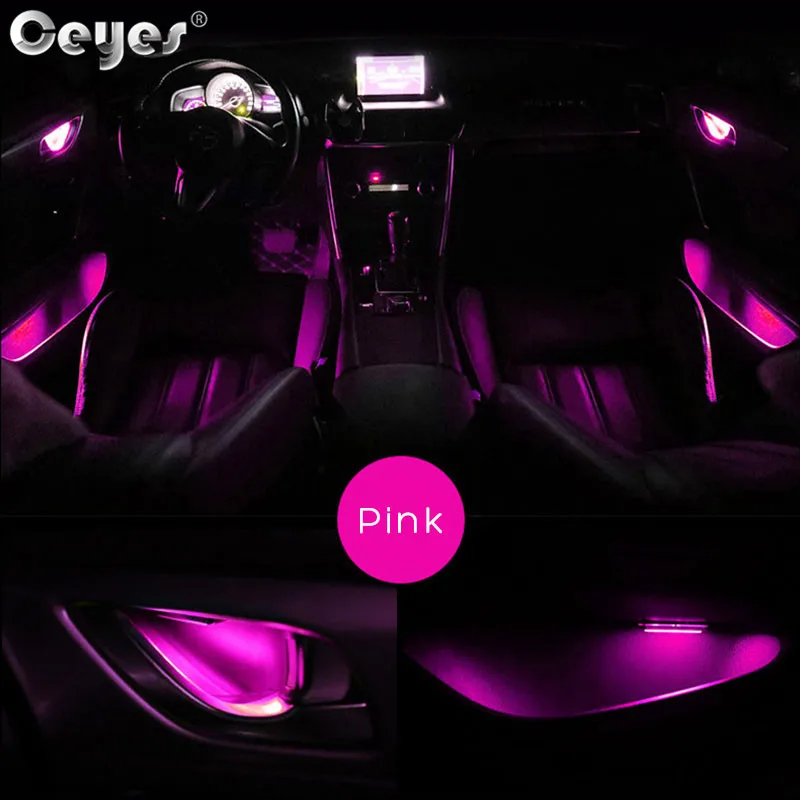 4Pcs LED Ambient Light Car Inner Bowl Light Interior Armrest Lights Door Handle Lights Handrail Lights Decorative Lamp Universal Car Light (9)