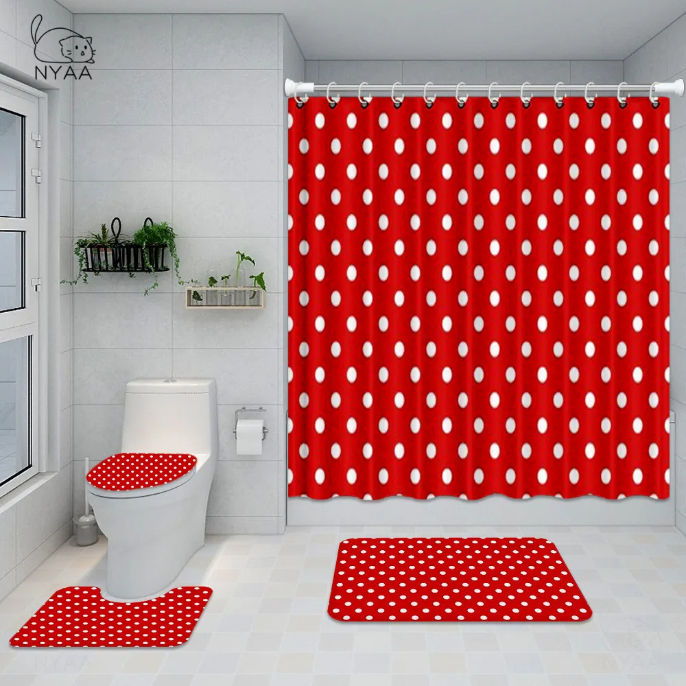 Bathroom Accessories Waterproof Fabric Shower Curtain Set Hooks Cute Cat's Yoga 