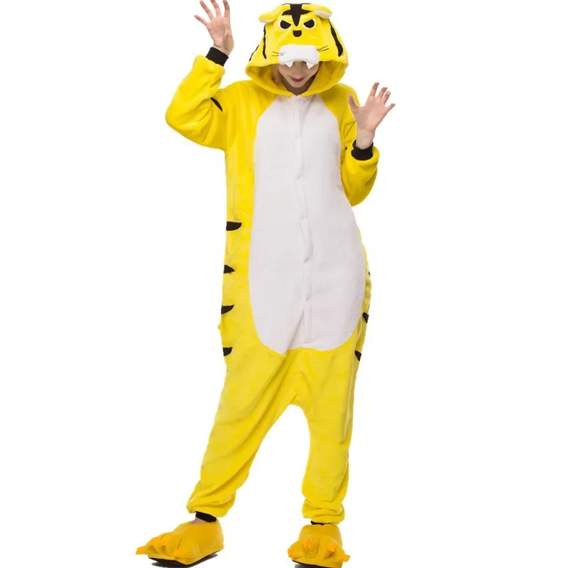 Детский костюм для взрослых с тигром кигуруми, комбинезон для женщин с животными, необычный мягкий костюм для косплея аниме, одежда для сна, детский зимний комбинезон для мальчиков и девочек