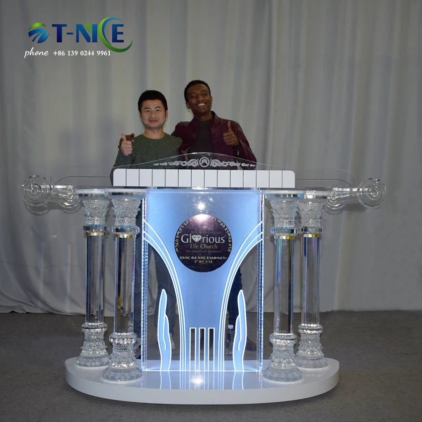 Рисунок 3 - AKLIKE белая глянцевая стеклянная кафедра для подиума