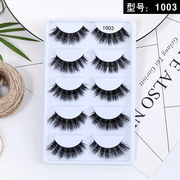 Special for 3D Mink False Eyelashes Eyelashes White Box with Five Pairs of Thick Pointed Eyelashes