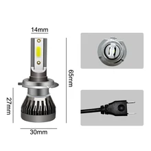 ^#Cheap 2pc Mini Car Headlight H4 COB LED HB2 HB3 HB4 H10 H7 H4 H1 Bulbs 6000LM 36W Auto ^#Cheap 2pc Mini Car Headlight H4 COB LED HB2 HB3 HB4 H10 H7 H4 H1 Bulbs 6000LM 36W Auto
