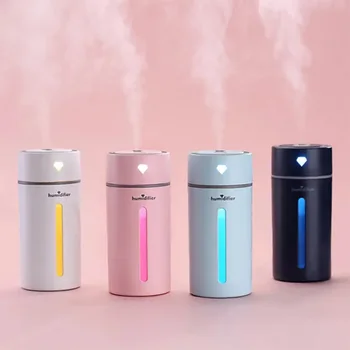 

Protable mini home use 250ml USB LED light diamonnd cup sanitizing liquid humidifier air purifiy spray diffuser mist maker