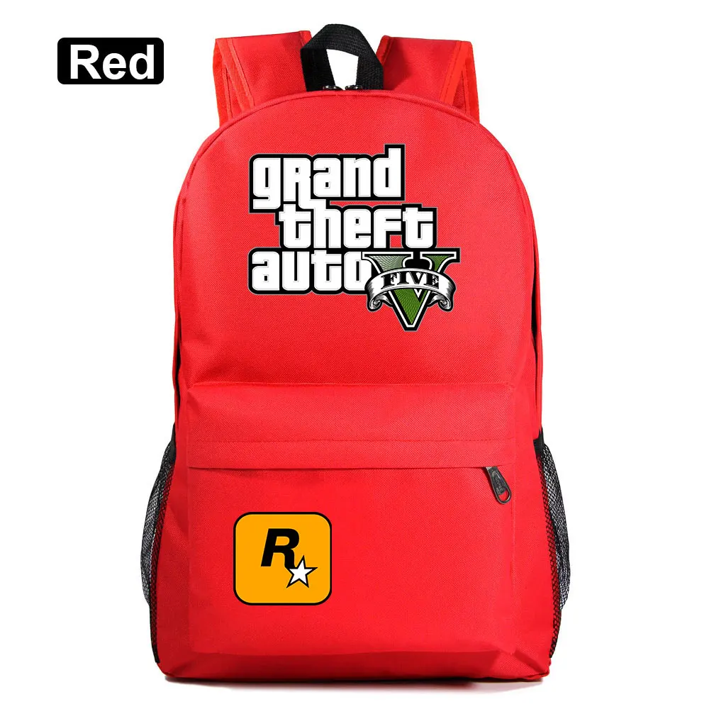 Подарочные игры с героями мультфильмов, GTA5, клетчатая школьная сумка ярких цветов для мальчиков и девочек, женский рюкзак, школьные сумки для подростков, холщовые мужские школьные рюкзаки - Цвет: A34-18