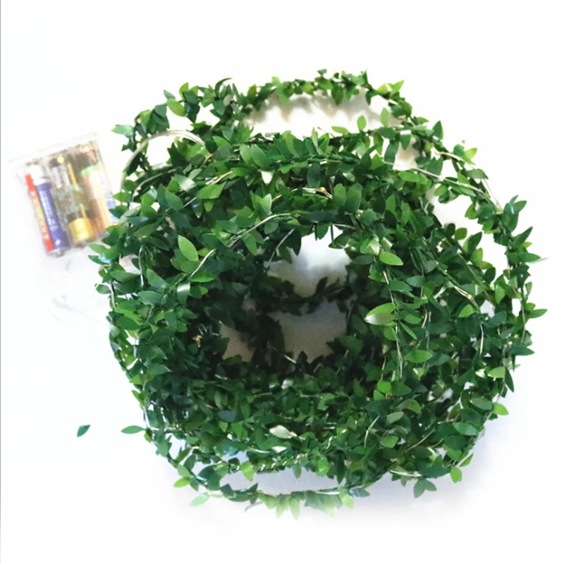 

10M Leaf Garland Holiday Lamp AA Battery Operate Copper 100LED Fairy String Lights for Christmas Wedding Party Art Decor
