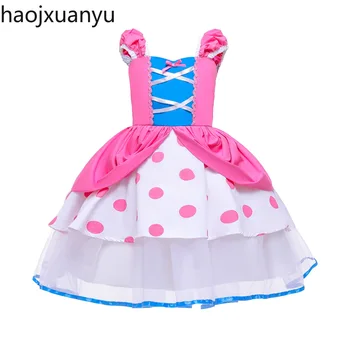 

Purim Toy Story 4 Bo Peep Costume for Children Bo Peep Dresses Kids Birthday Party Dresses Princess Polka Dot Bo Peep Costumes