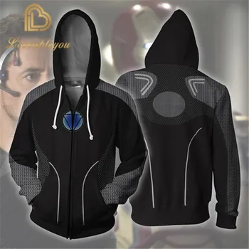 

Men and Women Zip Up Hoodies The Avengers 4 Hooded Jacket Iron Man Superheroes Sweatshirt Streetwear Tony Stark Cosplay Costume