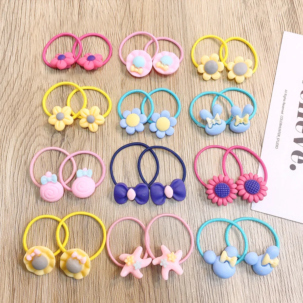 20 шт. Детские резинки для волос с бантом и кроличьими ушками|Аксессуары девочек| |