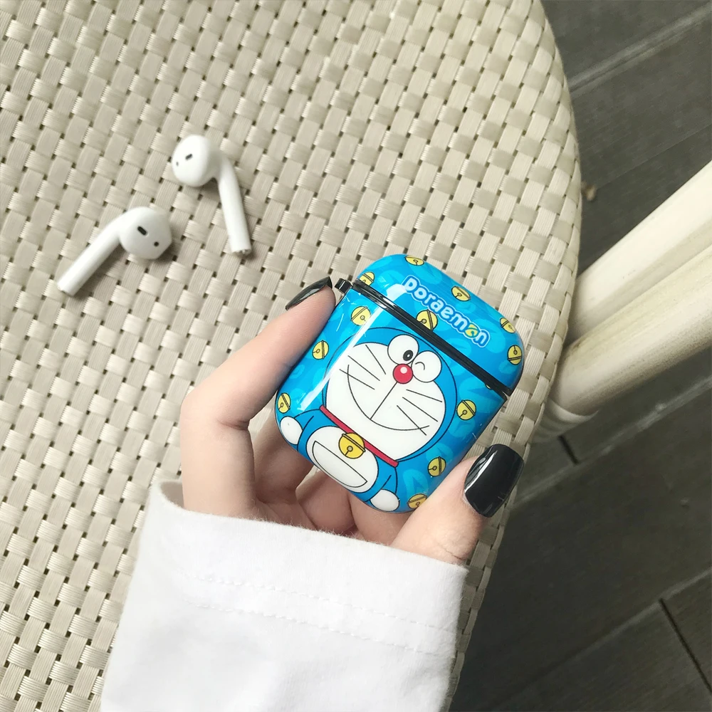 Милый мультяшный Дораэмон для Apple AirPods 1 2, мягкий чехол для зарядки из ТПУ, беспроводной Чехол для наушников с Bluetooth Crayon Shin chan Maruko - Цвет: 4