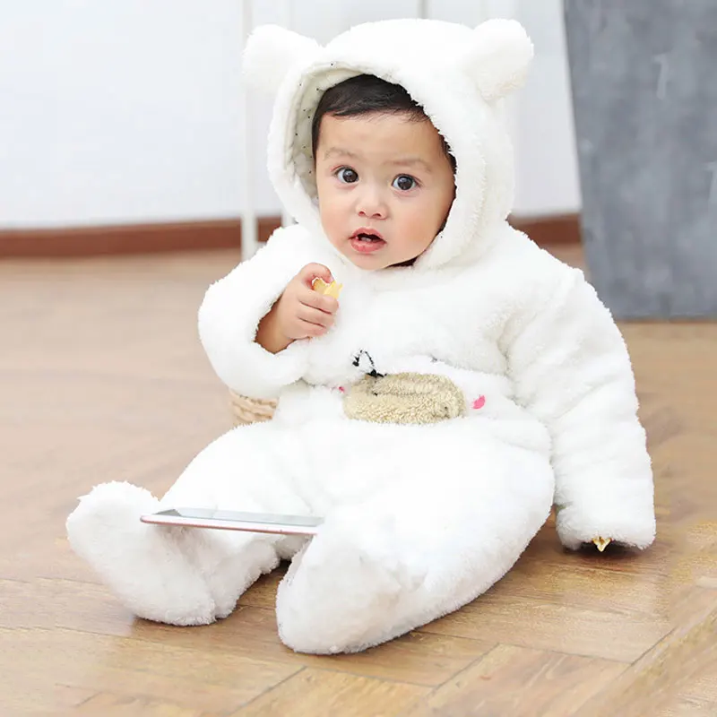 Winter Thicken Baby Romper Autumn Flannel Rompers Baby Girls Jumpsuits Baby Boy Rompers Warm New Born Baby Clothes Overall