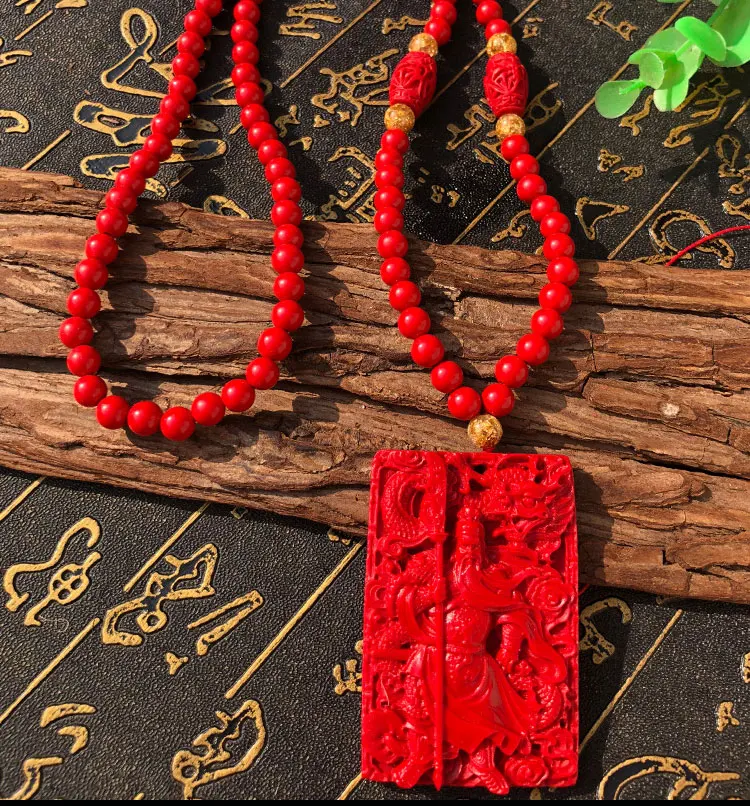 Первичный cinnabar Бог богатства виснет император киноварь красная Guan Yugong талисманы