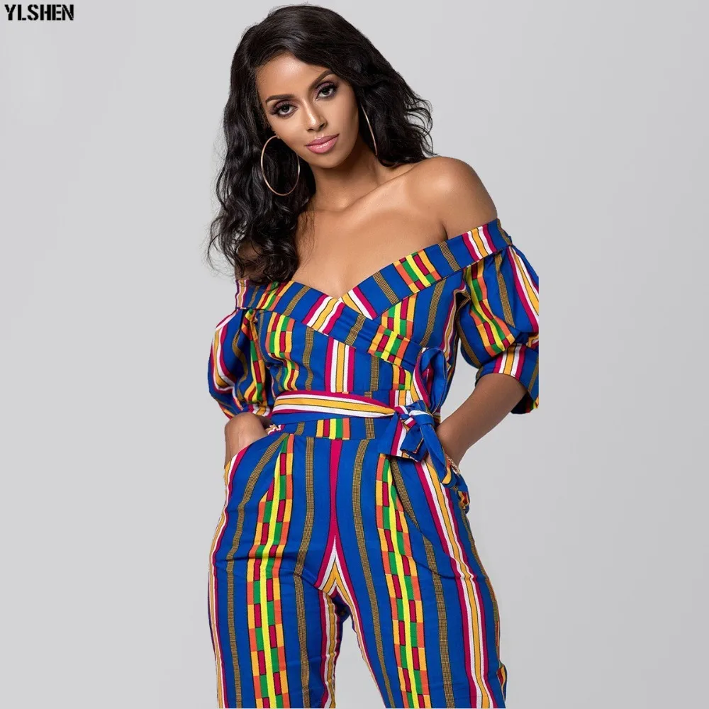 Dashiki African Clothes for Women Traditional Print  Jumpsuit Dresses Basin Riche Clothing Vetement Robe Africaine Femme 2019 12
