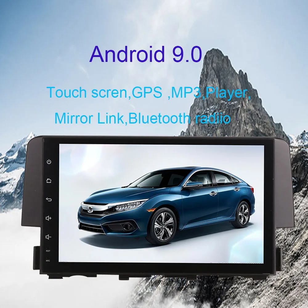 9 дюймов Android 9,0 ips экран Автомобильный Радио плеер для Honda Civic- Автомобильный видео мультимедиа вайфай Автомобильный gps навигационный головное устройство